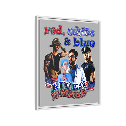rw&b lives matter - framed canvas art (light grey)