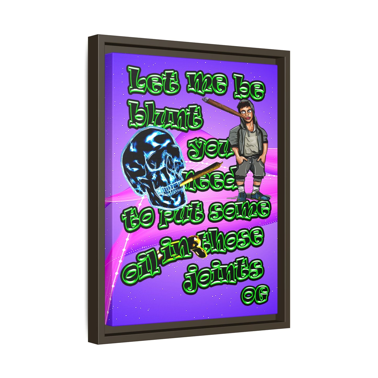 og - framed canvas art (purple-pink wave)