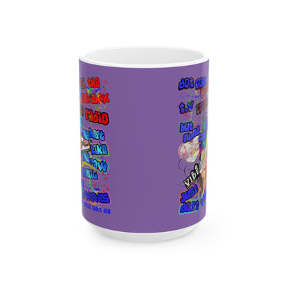 drop the beat - White Mug (light purple)