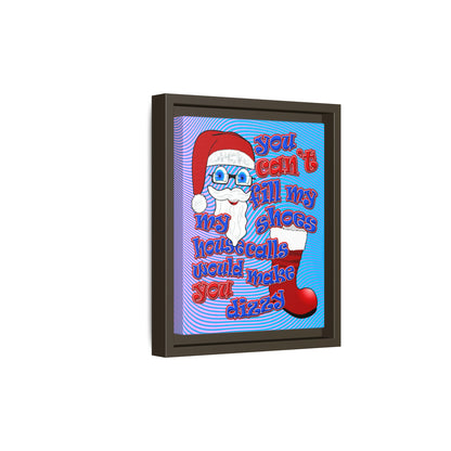 santa's shoes - framed canvas art (light blue-purple wave)