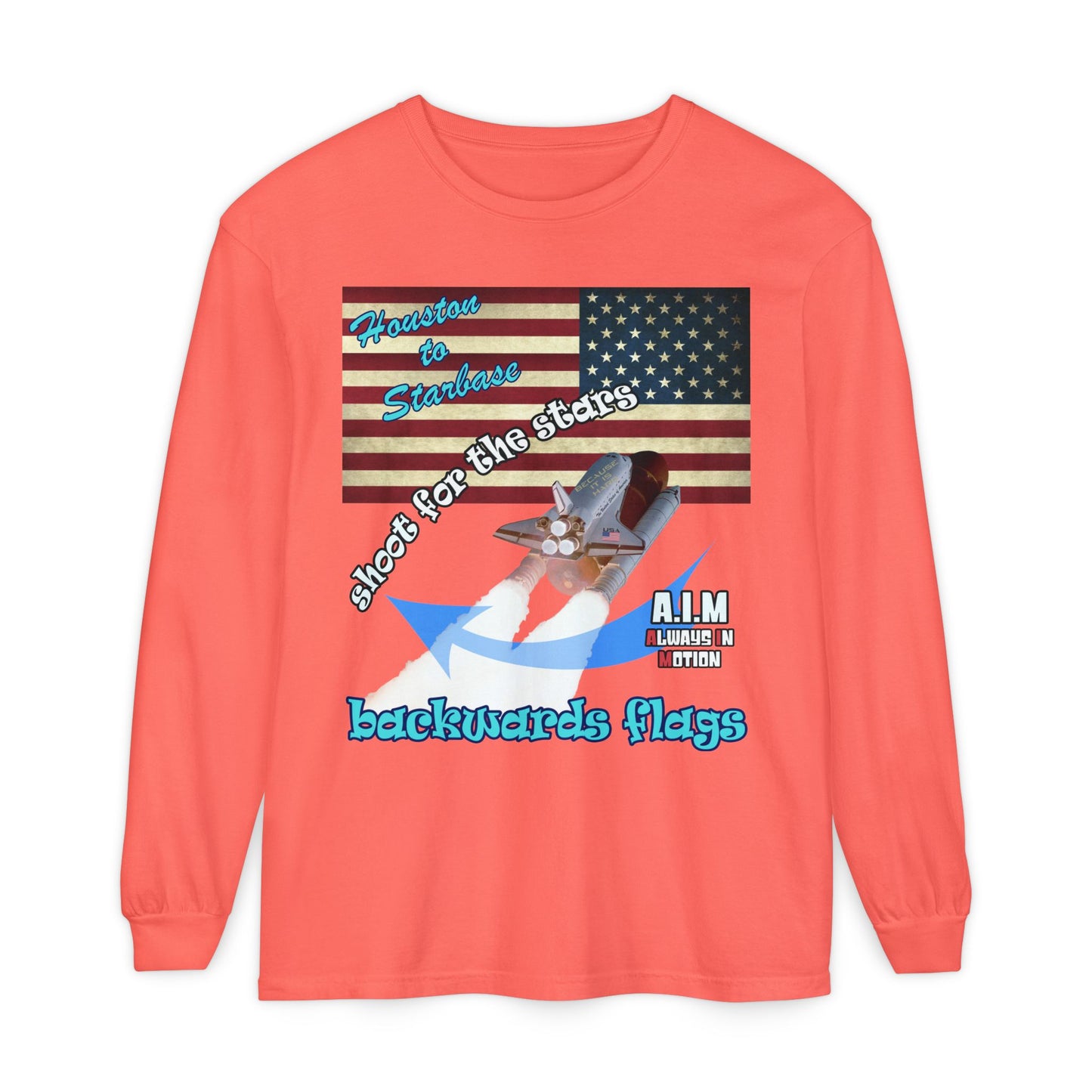 shoot for the stars - Unisex Garment-dyed Long Sleeve T-Shirt