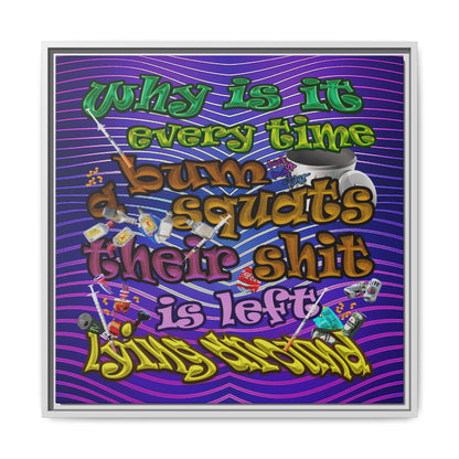 the bum's shit - framed canvas art (purple wave)