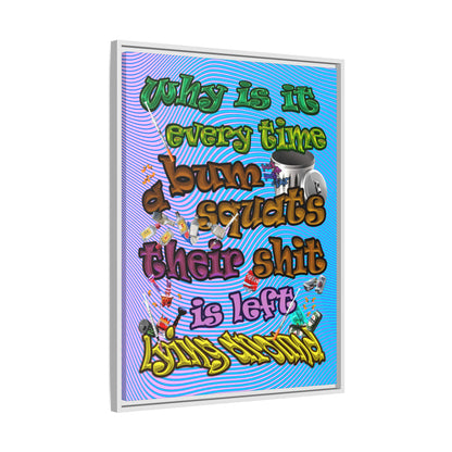 the bum's shit - framed canvas art (light blue-purple wave)