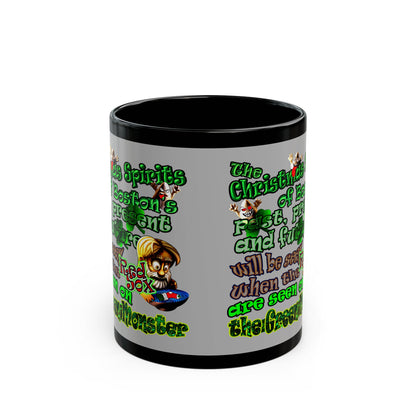 christmas spirits of boston - Black Mug (light grey)