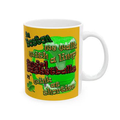 celtics logo - White Mug (yellow)