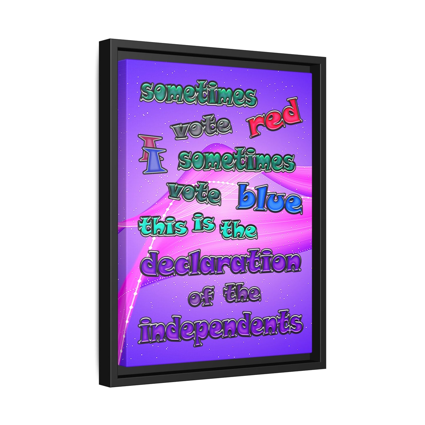 declaration of the independents - framed canvas art (purple-pink wave)