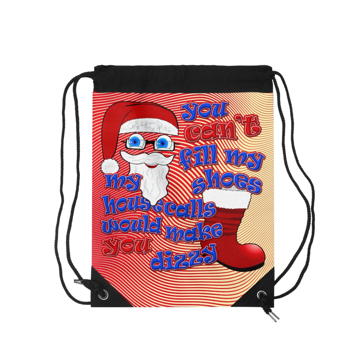 santa's shoes - Drawstring Bag (yellow-orange wave)