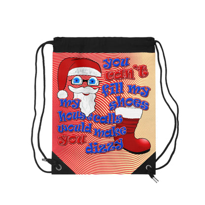 santa's shoes - Drawstring Bag (yellow-orange wave)