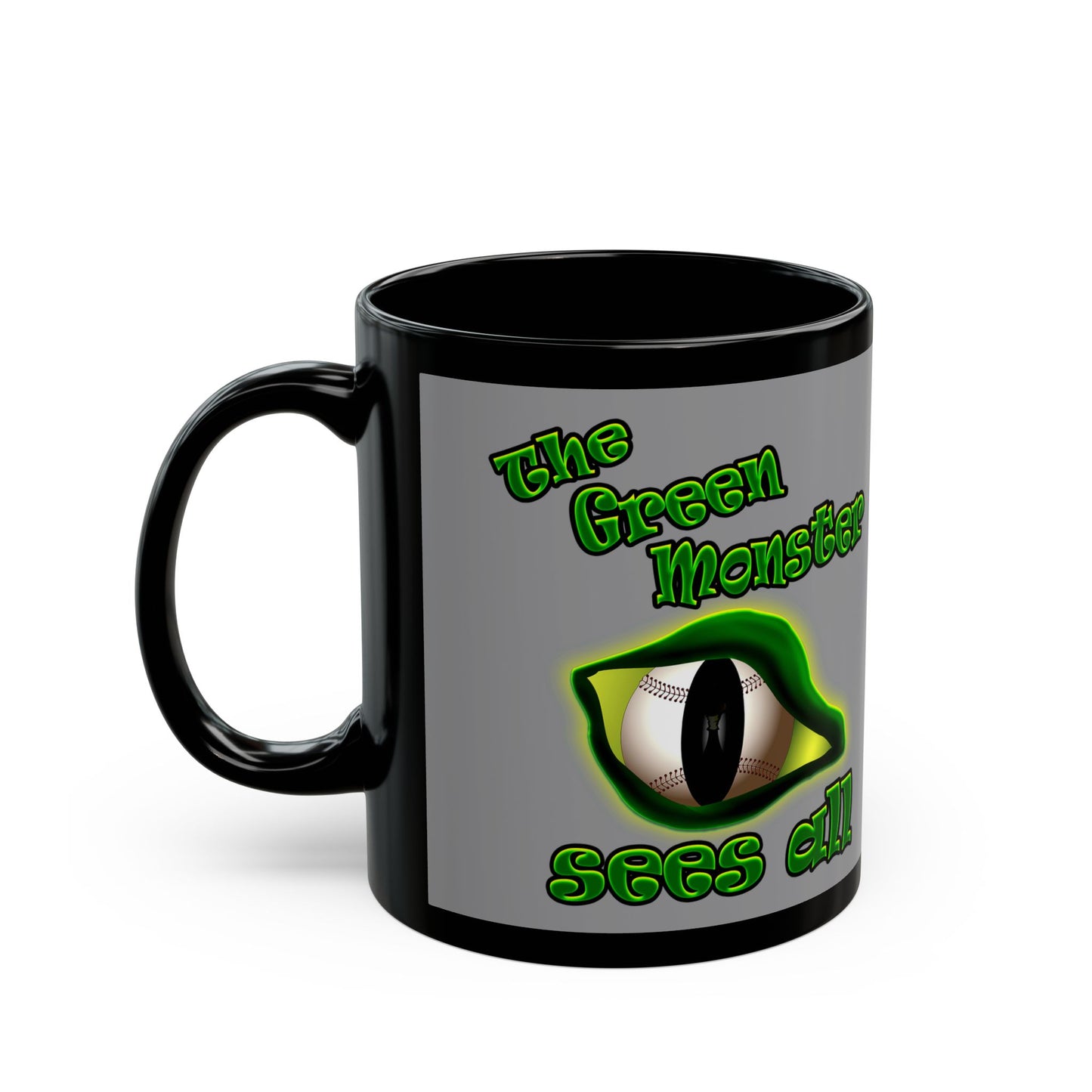 green monster - Black Mug (grey)