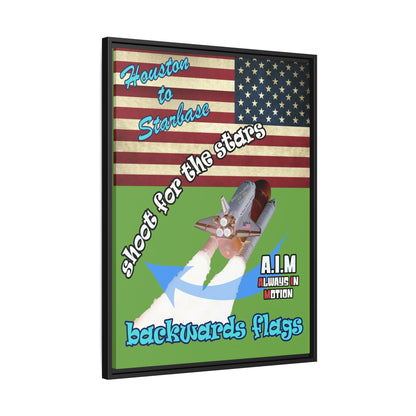 shoot for the stars - framed canvas art (green)