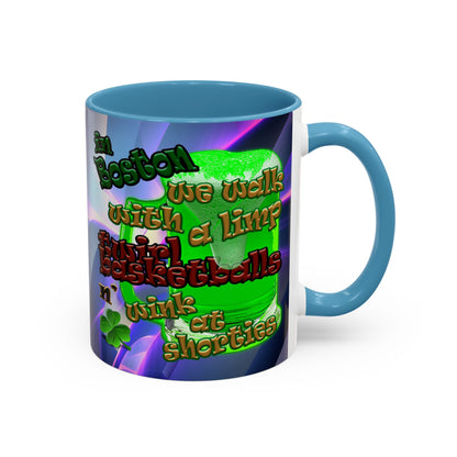 celtics logo - Accent Mug (grey-pink wave)