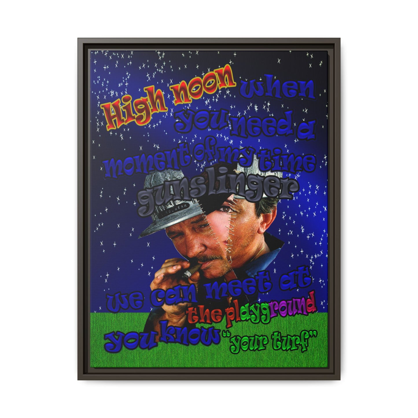 high noon - framed canvas art ('snoops' background)