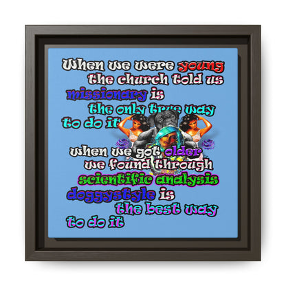 doggystyle - framed canvas art (light blue)