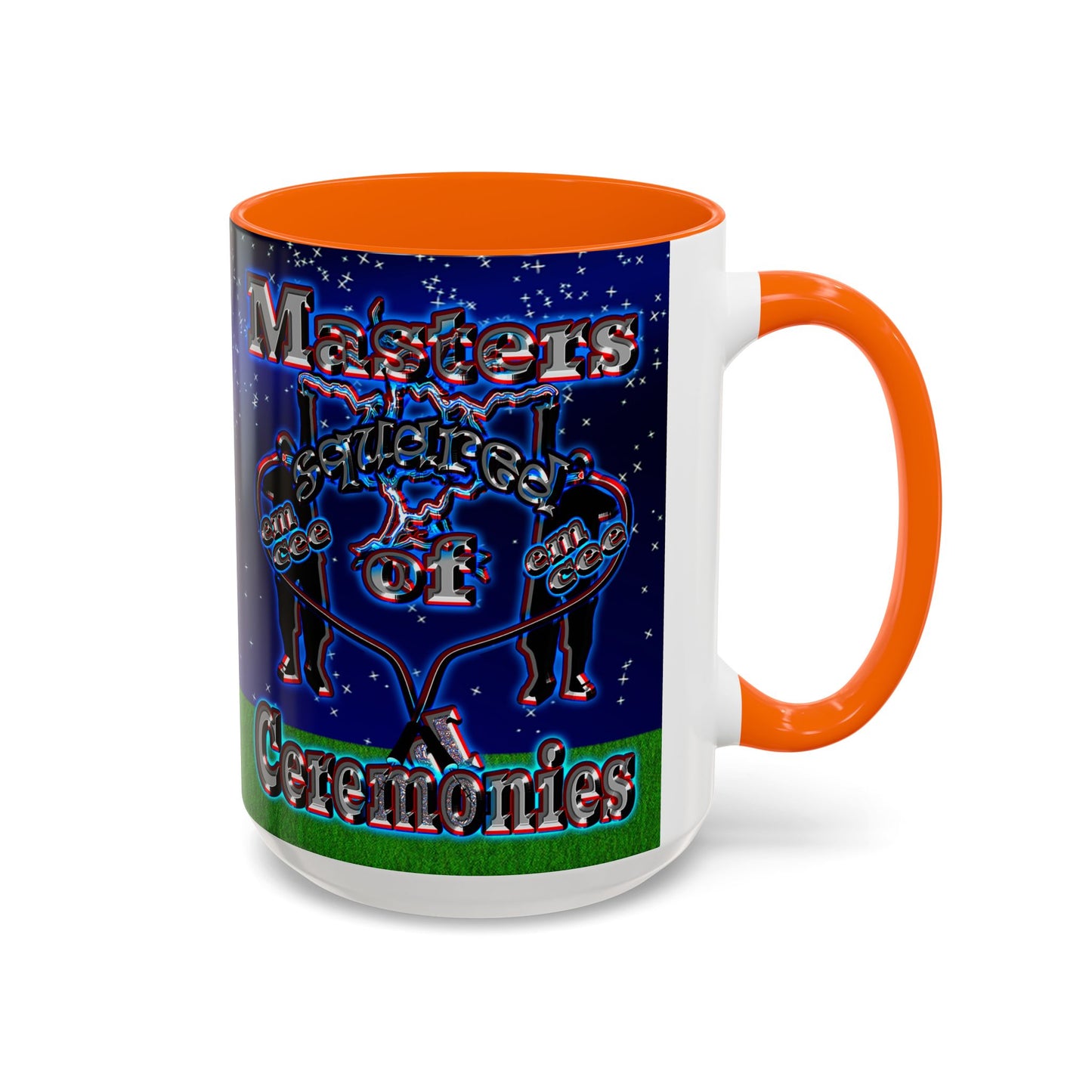 em cee squared - Accent Mug ('snoops' background)