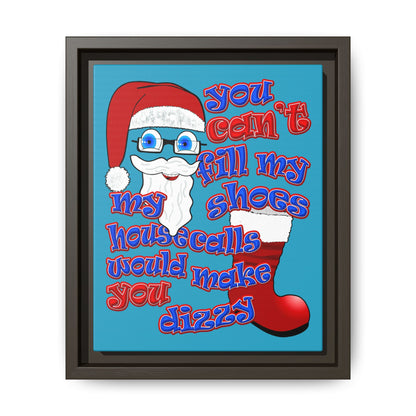 santa's shoes - framed canvas art (turquoise)