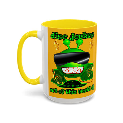 disc jockey - Accent Mug (yellow)