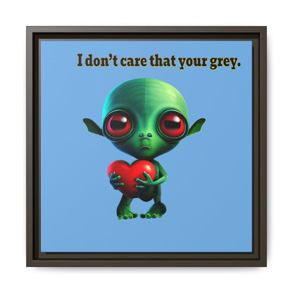 I don't care that your grey - framed canvas art (light blue)