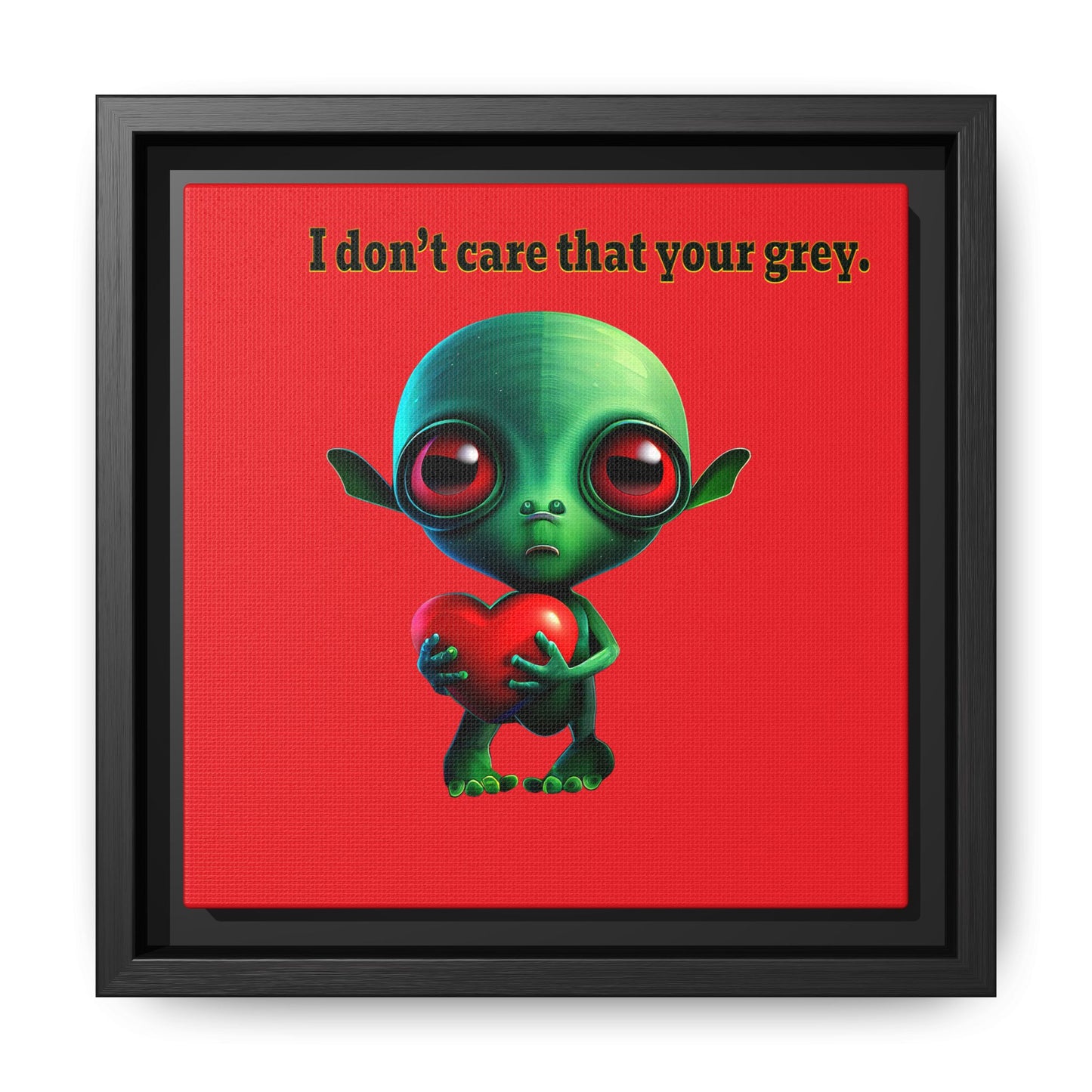 I don't care that your grey - framed canvas art (red)