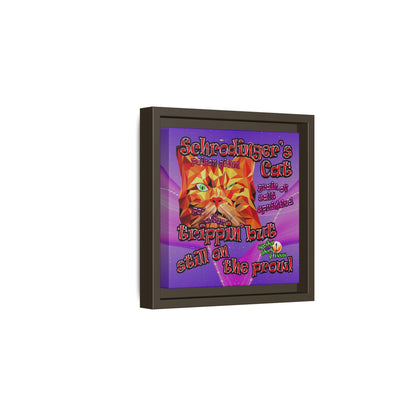 schrodinger's cat - framed canvas art (purple-pink wave)