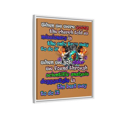 doggystyle - framed canvas art (light brown)