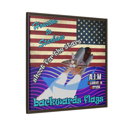 shoot for the stars - framed canvas art (purple wave)
