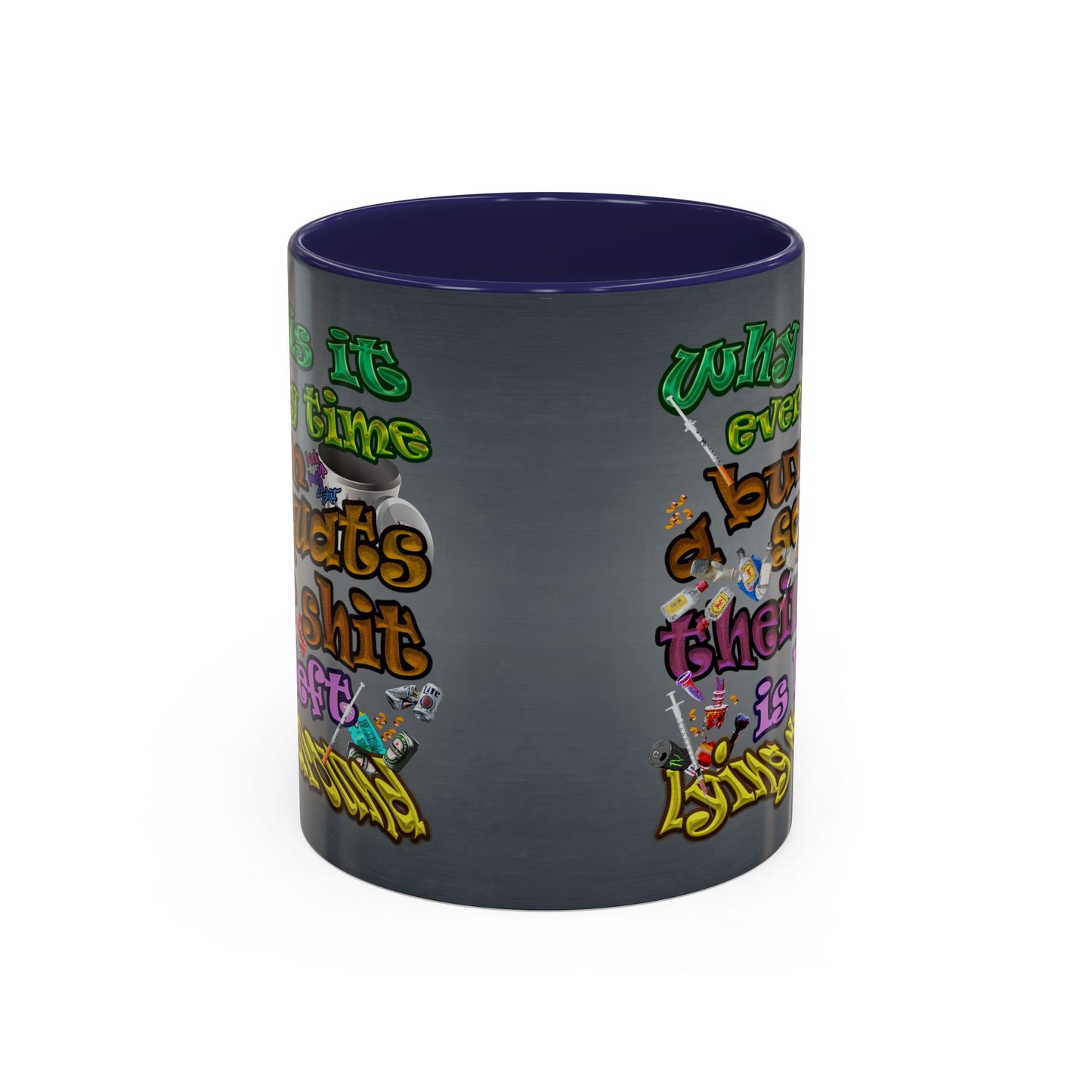 the bum's shit - Accent Mug (grey-light grey)