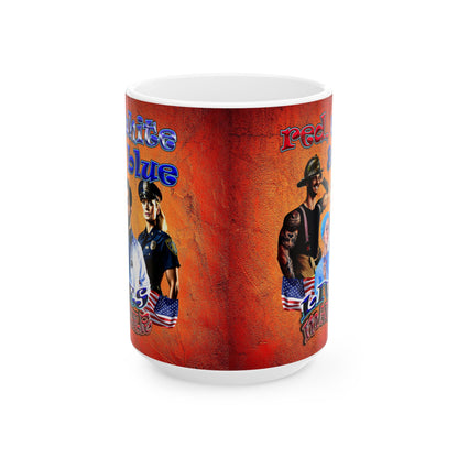 rw&b lives matter - White Mug (burnt orange)