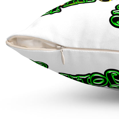 og - Spun Polyester Square Pillow - (white)