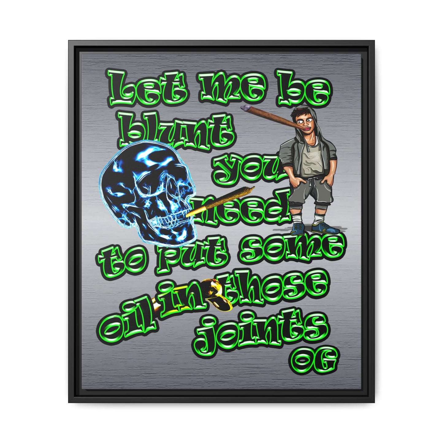 og - framed canvas art (brushed nickel)