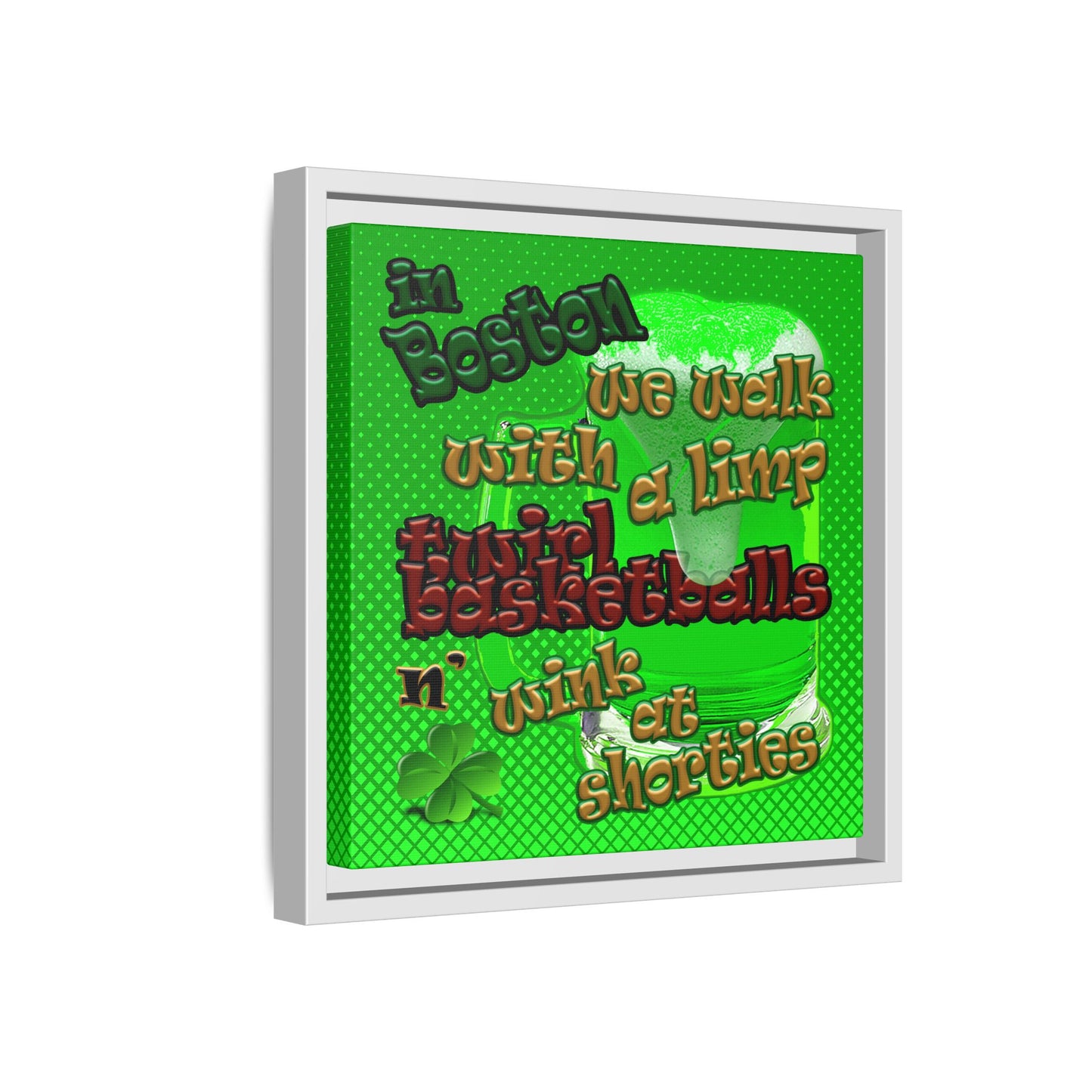 celtics logo - framed canvas art (logo green)
