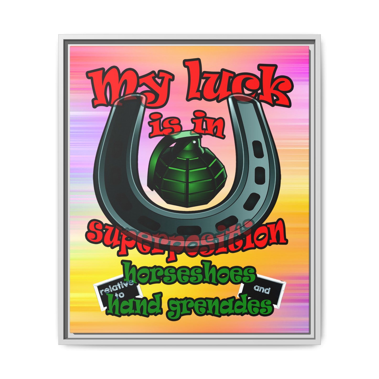 my luck - framed canvas art (color blur)