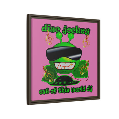 disc jockey - framed canvas art (light pink)