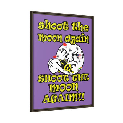 shoot the moon again - framed canvas art (light purple)