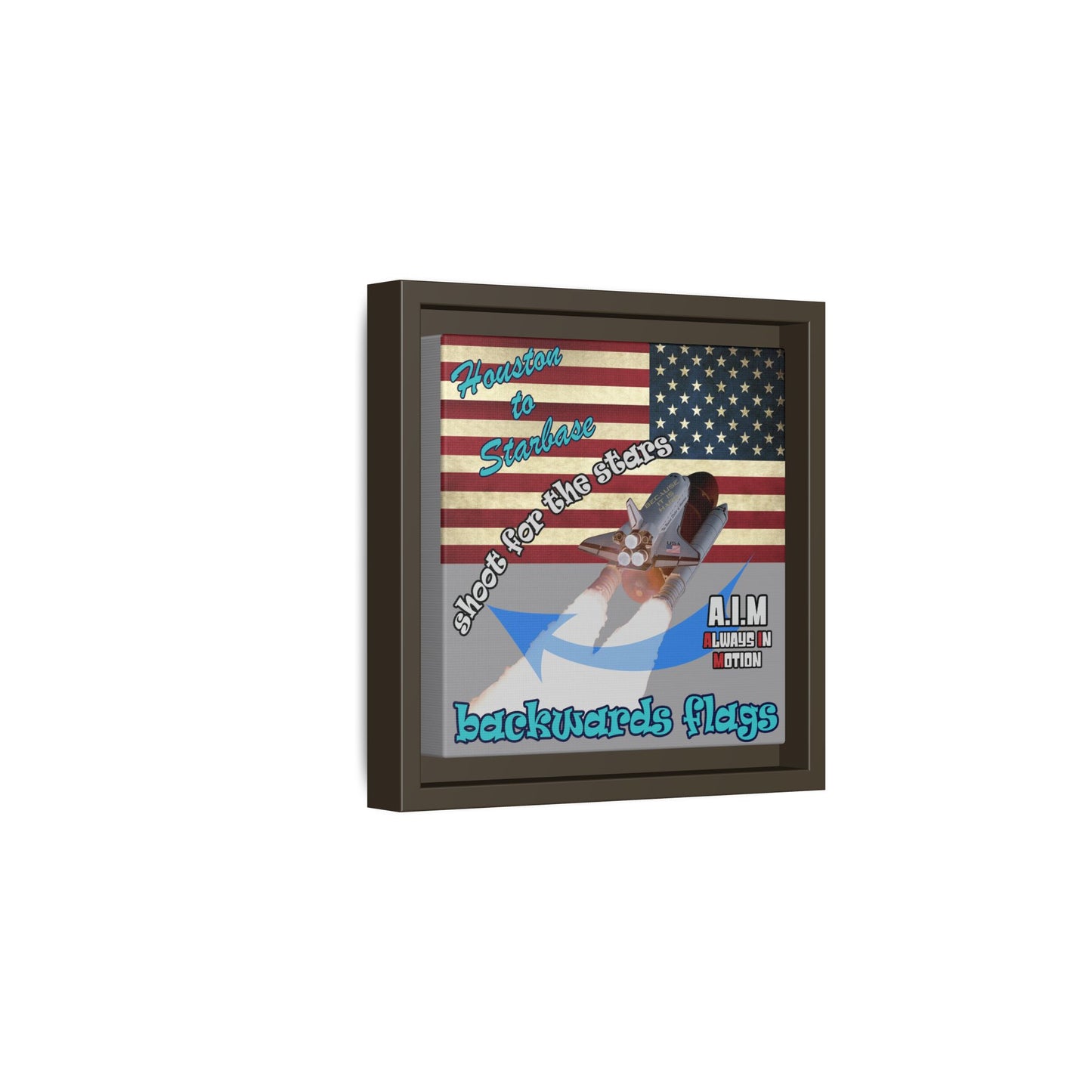 shoot for the stars - framed canvas art (grey)