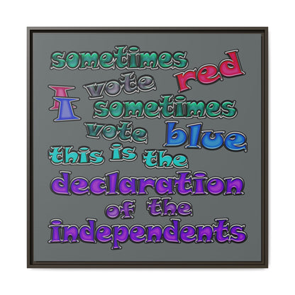 declaration of the independents - framed canvas art (dark grey)