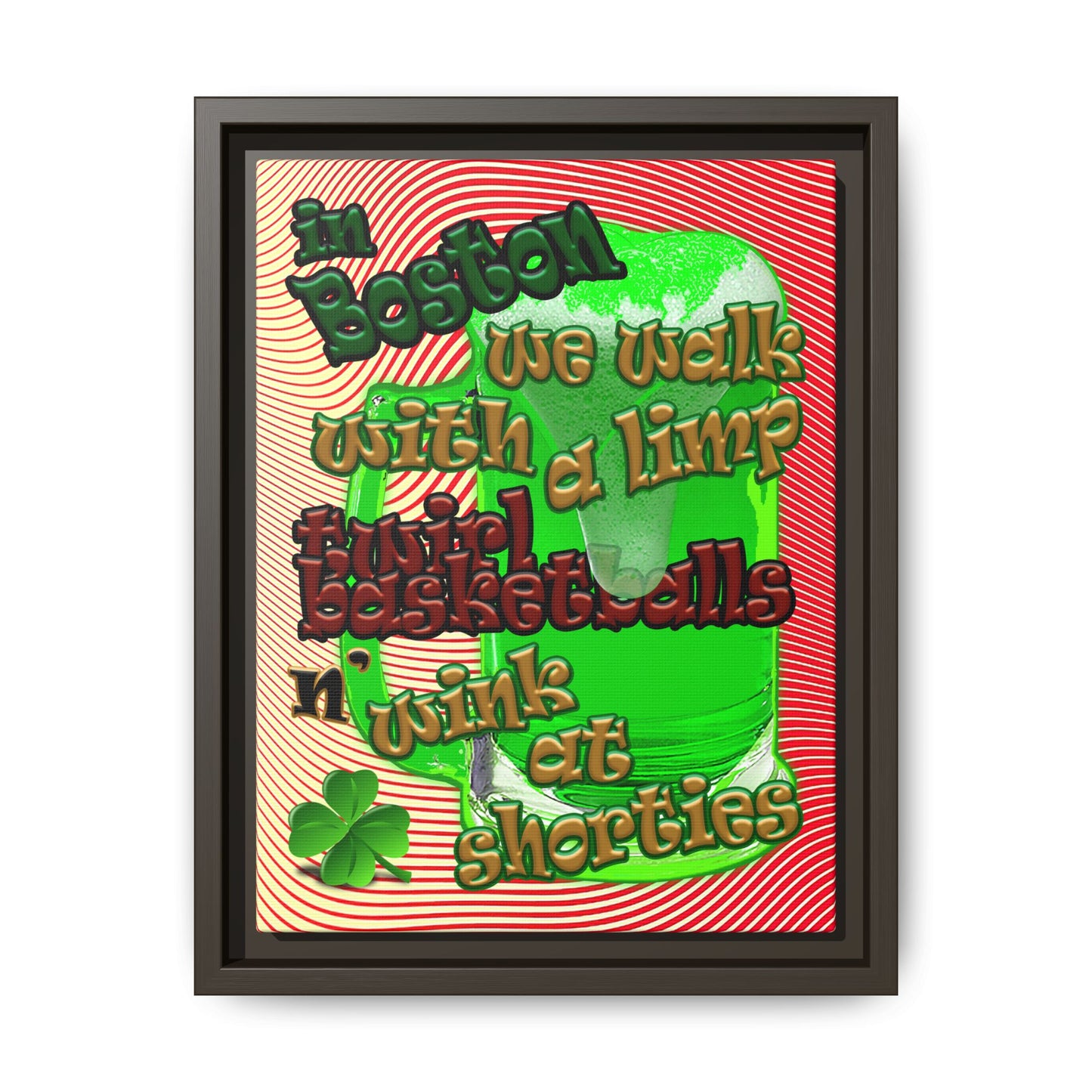 celtics logo - framed canvas art (yellow-orange wave)