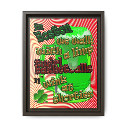 celtics logo - framed canvas art (yellow-orange wave)
