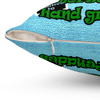 my luck - Spun Polyester Square Pillow - (faded blue)