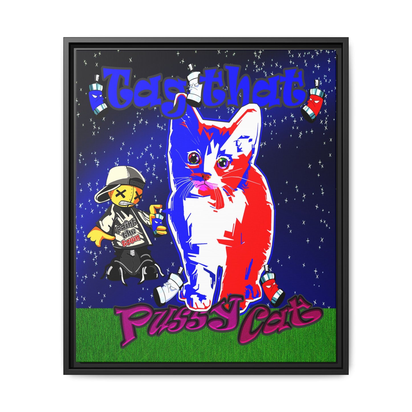 tag that - framed canvas art ('snoops' background)