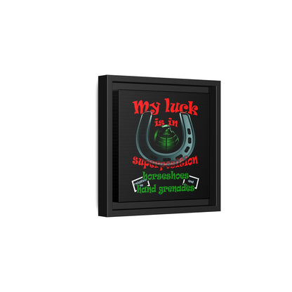 my luck - framed canvas art (black)
