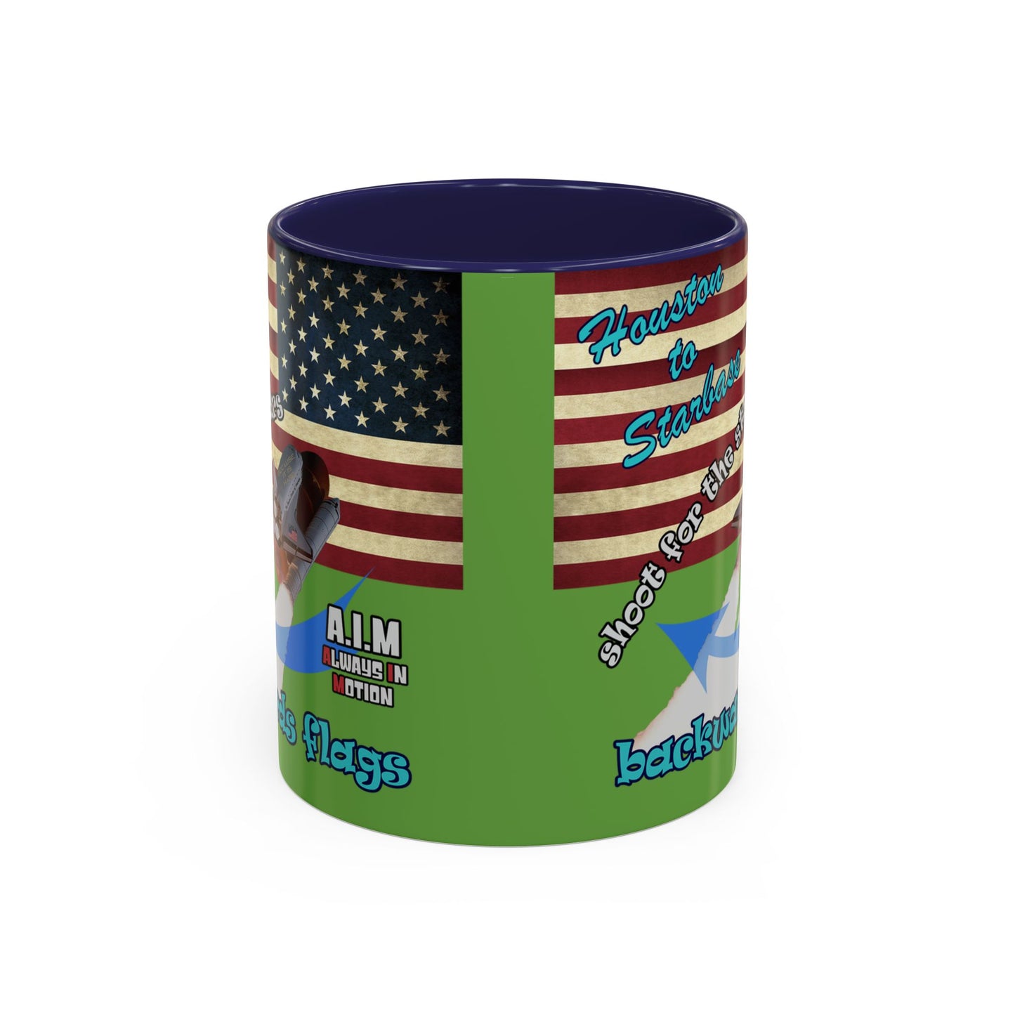 shoot for the stars - Accent Mug (green)