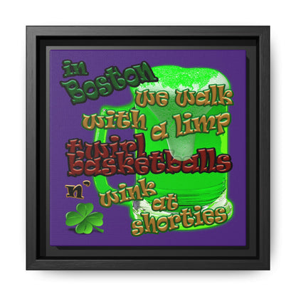 celtics logo - framed canvas art (purple)