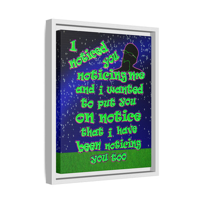 noticed you noticing - framed canvas art ('snoops' background)