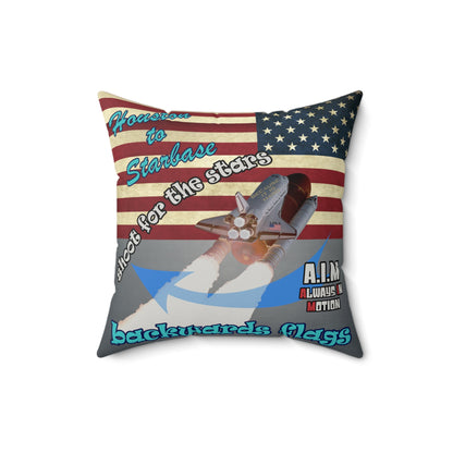 shoot for the stars - Faux Suede Square Pillow - (grey-light grey)