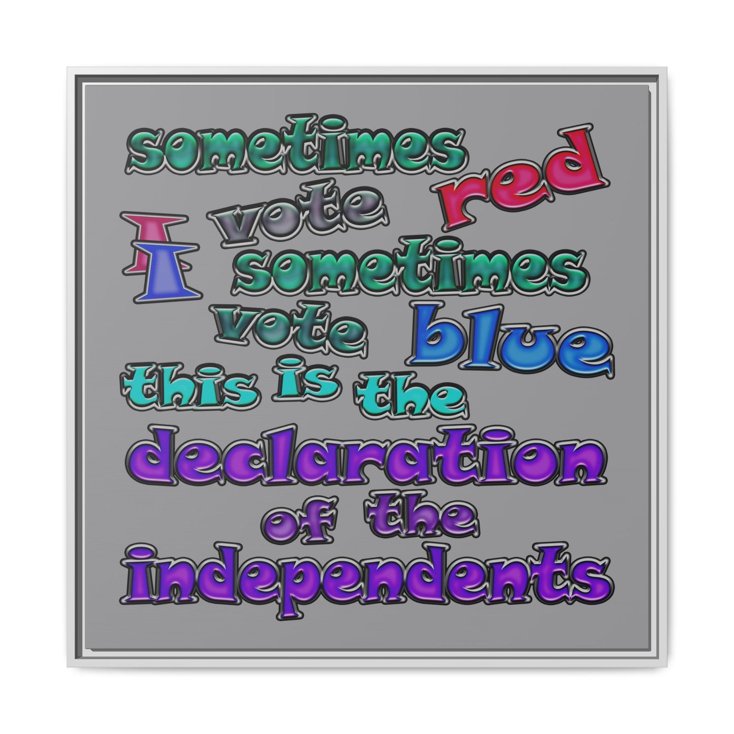 declaration of the independents - framed canvas art (grey)
