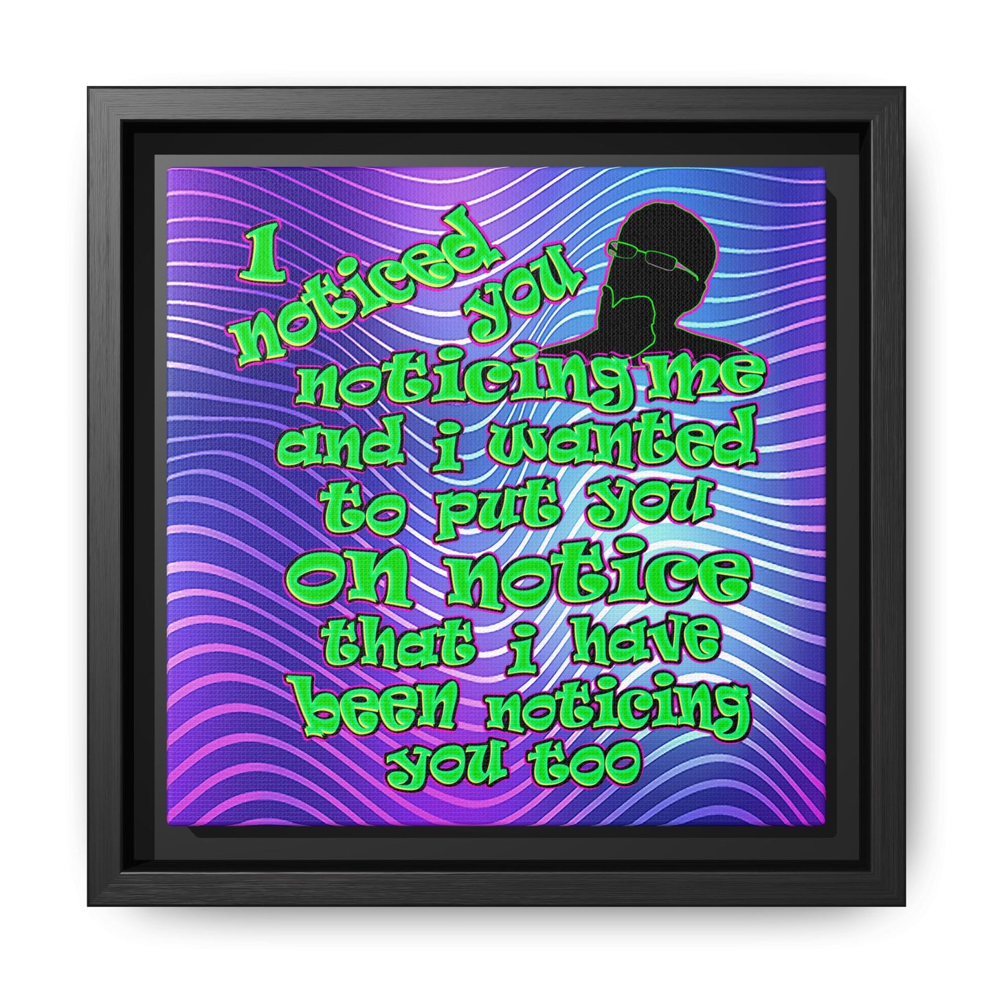 noticed you noticing - framed canvas art (purple wave)