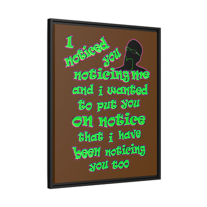 noticed you noticing - framed canvas art (brown)