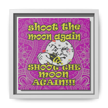 shoot the moon again - framed canvas art (pink swirl)