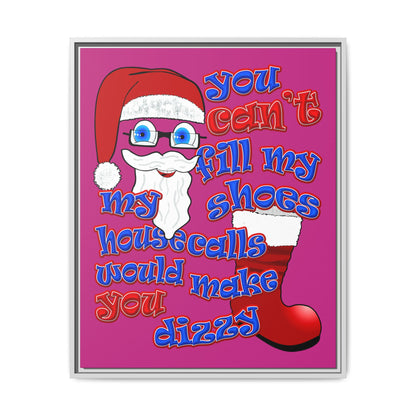 santa's shoes - framed canvas art (pink)