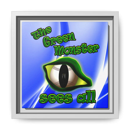green monster - framed canvas art (blue-white wave)